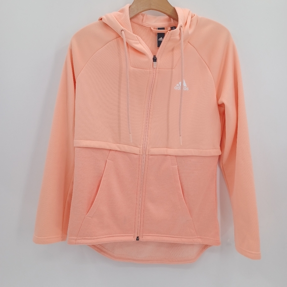 Adidas Team Issue Full Zip Hoodie Small | New Without Tags | Glow Pink/White - Picture 3 of 11
